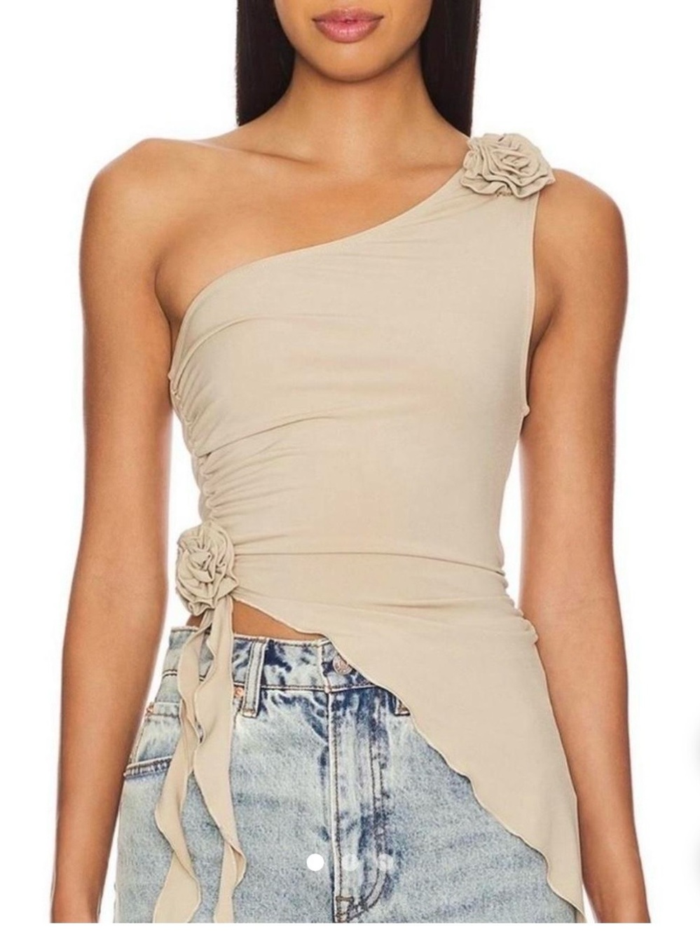 We Wore What Asymmetrical Rose Top